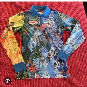 Men's Bosco Sochi 2014 Event  Olympics Patchwork Long Sleeve Shirt